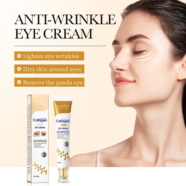 SADOER collagène crème pour les yeux Anti cernes sacs pour les yeux dissolvant raffermissant hydratant soin de la peau crème pour les yeux soins de la peau pour les yeux 1