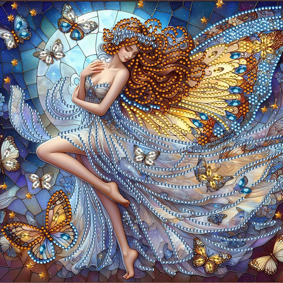 1 Kit Pittura Diamantata 30x30cm/11,8x11,8 pollici, Motivo * * Mandala con * Rotondi e * Mosaico Parziale * Fai da Te per Decorazione Pareti, Decorazione * Regalo * per * e Famiglia. Senza Cornice
