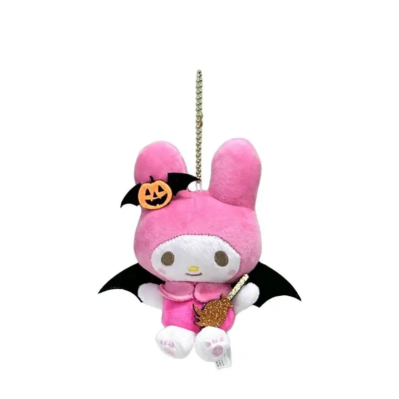Sanrio Kuromi My Melody Keychain Cartoon Halloween Plush Toys Kawaii Hello Kitty Doll Backpack Pendant Decoration Holiday Gift 4