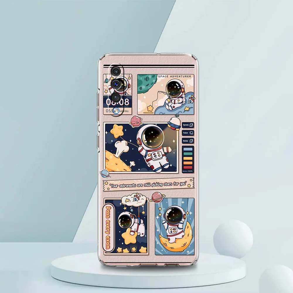 Hello Astronaut Transparent Silicone Phone Case Cover