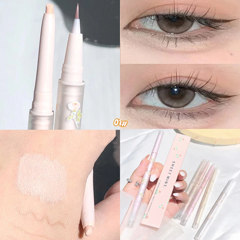 Double Headed Silkworm Pen Glitter Eyeshadow Stick Eyeliner Pen Matte High-gloss Eye Liner Makeup Brighten Tool eyeshadow stick,makeup pen,eyeshadow pen,matte eyeshadow,eyeshadow eyeliner,eyeshadow pencil