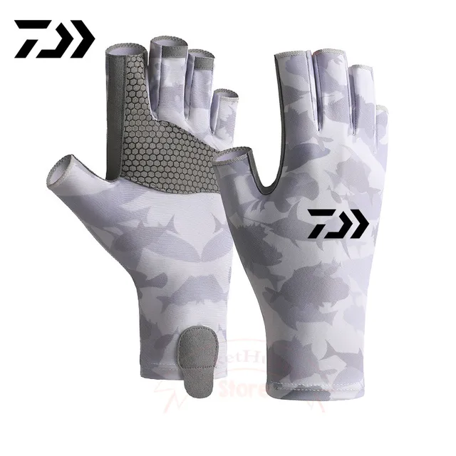 Daiwa 2023 Summer Thin Men's Fishing Gloves Exposed Three Finger Outdoor  Sports Sun Protection Anti Slip and Breathable Gloves - AliExpress