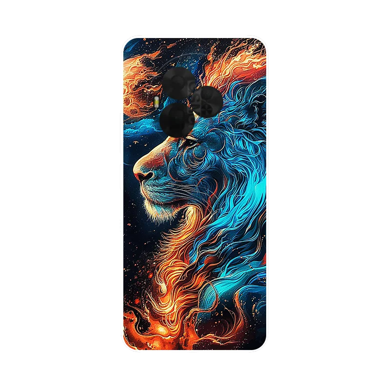 Flower Wolf Silicone Phone Cover - Soft TPU Shockproof Bumper