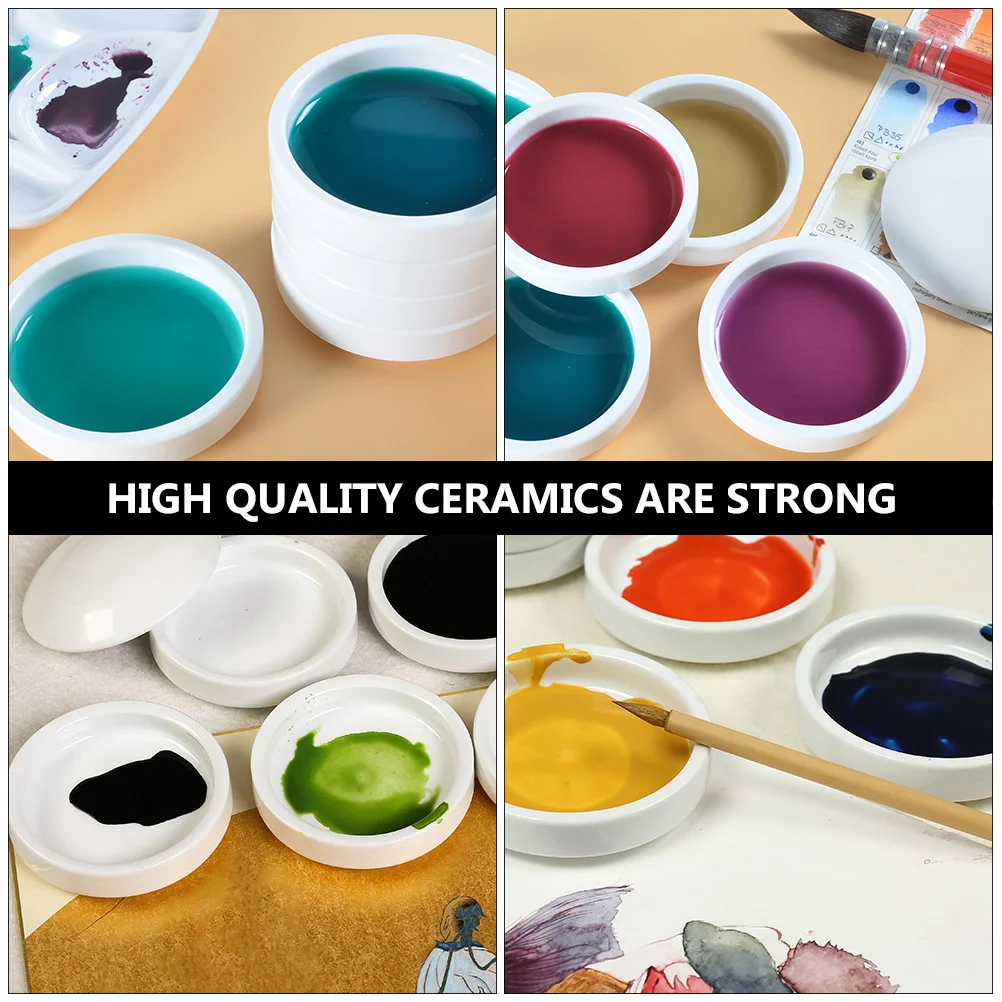 Five Layer Ceramic Material Paint Palette Multiuse Pigment Board Children Tool Saucer Dish Ink Tray Watercolor Palette