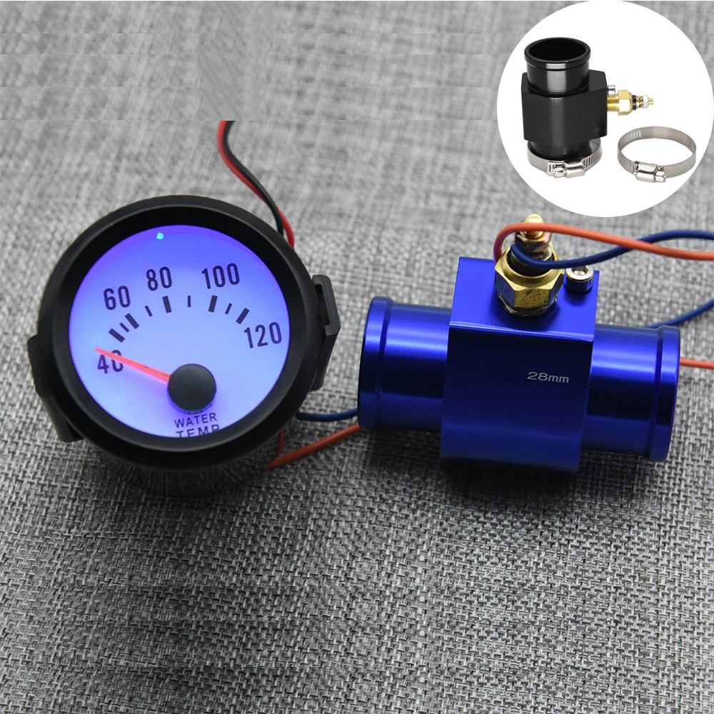 52MM Racing Water Temperature Gauge 40~120 Celsius With Sensor 1/8 NPT Water Temp Joint Pipe Sensor Radiator 26mm-40mm automobile gauge temperature sensor motorcycle temperature gauge digital temperature gauge water temperature gauge
