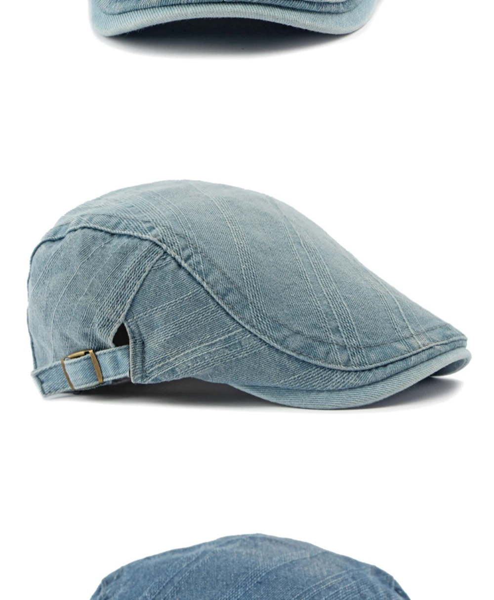 Hot Sale HT4337 Berets New Fashion Spring Summer Autumn Cs for Men Women Washed Cotton Denim Hat Male Female Adjustable Beret_mkmklike.com