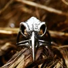 Gothic Raven Skull Ring for Men Vintage Nordic Odin Viking Crow Ring Stainless Steel Biker Amulet Viking Accessories Wholesale 5