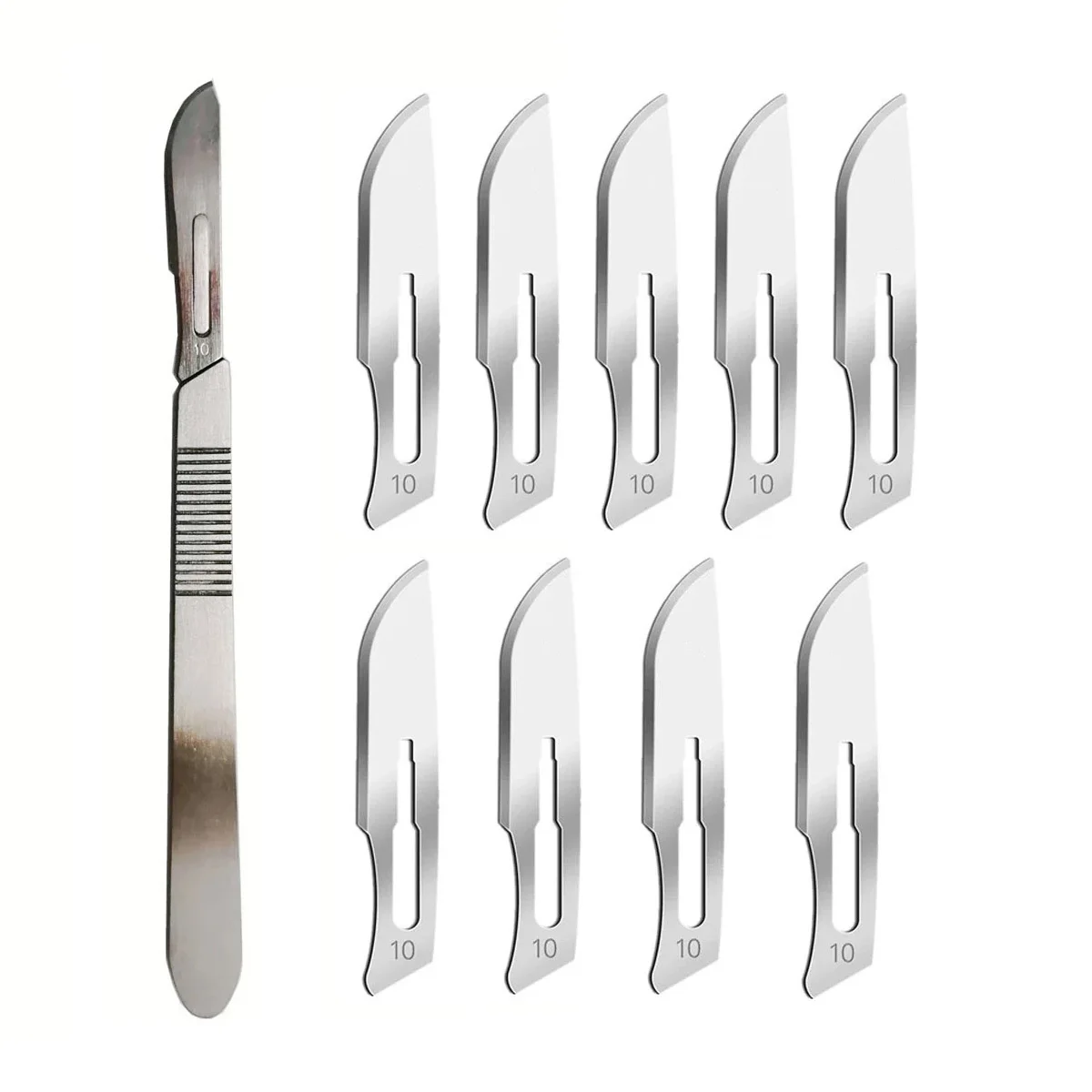 10 Lame Per Bisturi STERILE # 10 Con Manico Per Dermaplaning, Pedicure, Artigianato, Modellazione, Medica, Rasoio Per Sopracciglia - Foto 4
