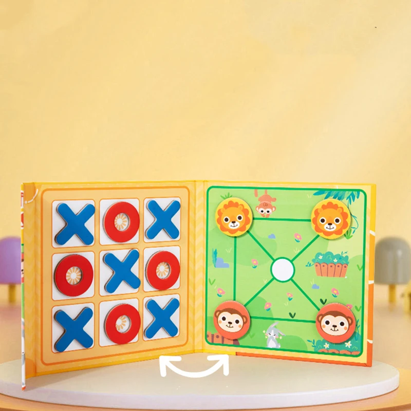 Children's Magnetic Tic-tac-toe Desktop Two-player Game Toys Baby Educational Thinking Training Chess Toys Early Education