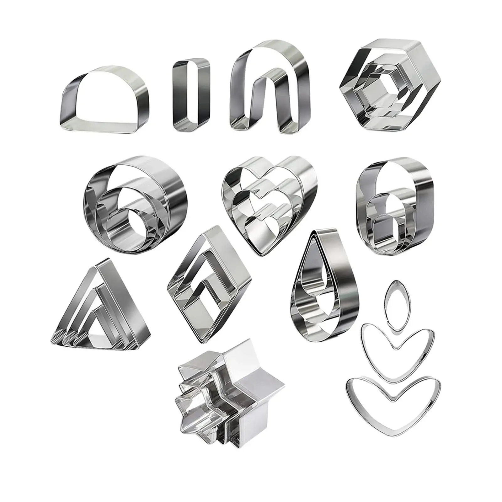 18pcs Stainless Steel Polymer Clay Earring Cutters Baking Mould Handmade DIY Craft for Kitchen Baking Jewelry Making Cake