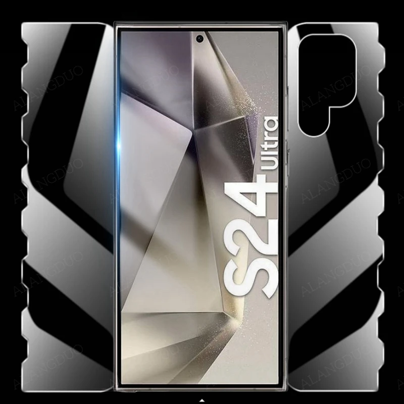 2 Pcs Butterfly Hydrogel Film Per Samsung Galaxy S24Ultra S23Ultra 360 ° Full Cover Screen Protector Per S24Ultra Front Back Film