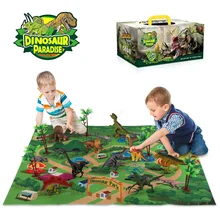 

Jurassic Park Dinosaur Toys with Play Mat Realistic Dinosaur Playset Set Jungle Animal Game Educational Toy Gift for Children