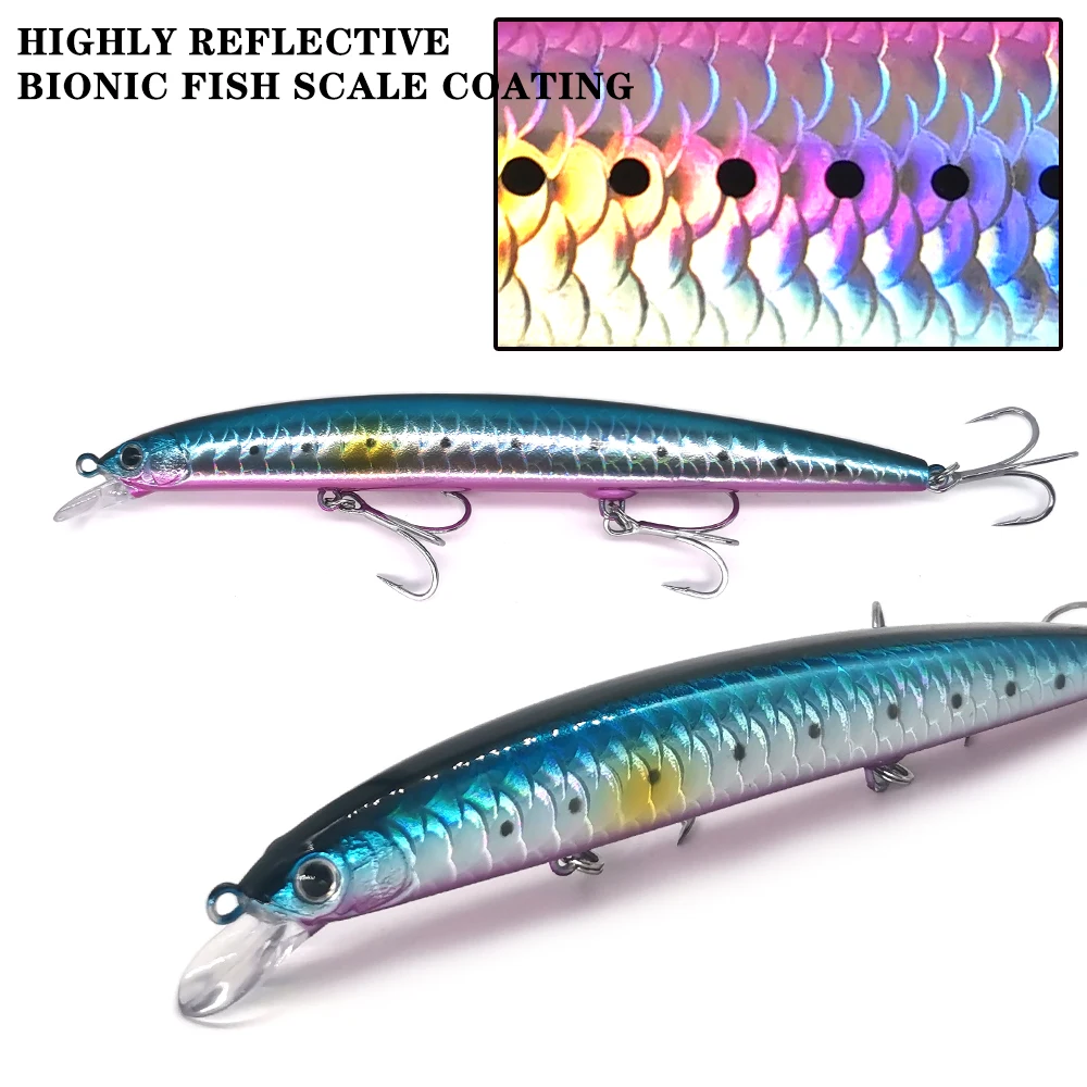 CASTFANATIC 24g 140mm Slow Sinking Minnow Jerkbait Lure AS140S Big Artificial Bait Saltwater Sea Bass Pike Fishing Free Shipping 5