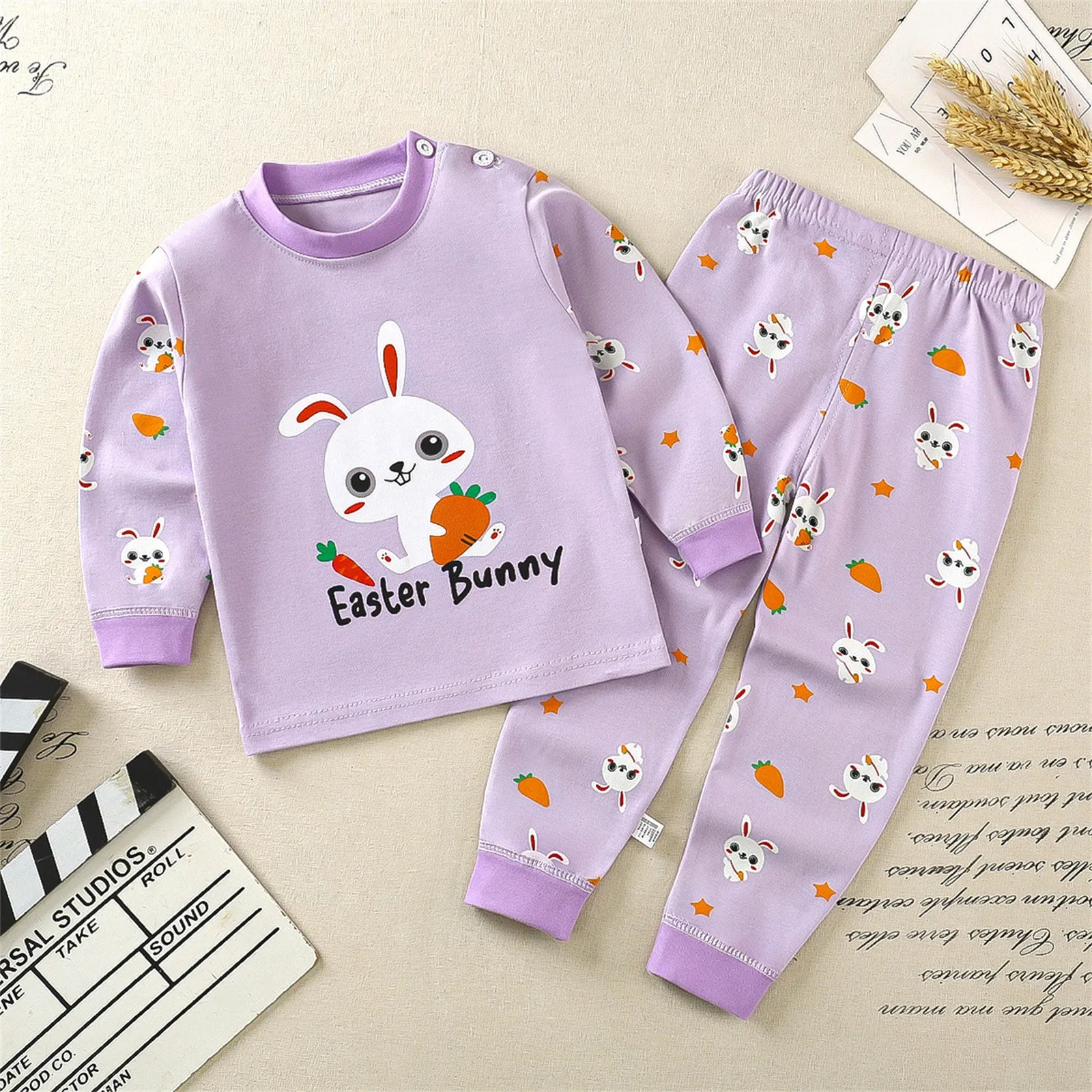Kids Infant Newborn Baby Pj&rsquo;s Boys Girls Long Sleeve Cartoon Tops Pants Sleepwear Pajamas Teen Boy Night Clothes Boy baby pajamas