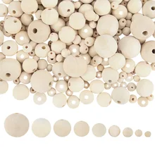

20-300pcs Natural Wooden Spacer Beads Round Spacer Wooden Pearl Lead-Free Balls Charms For Jewelry Making Handmade Accessories
