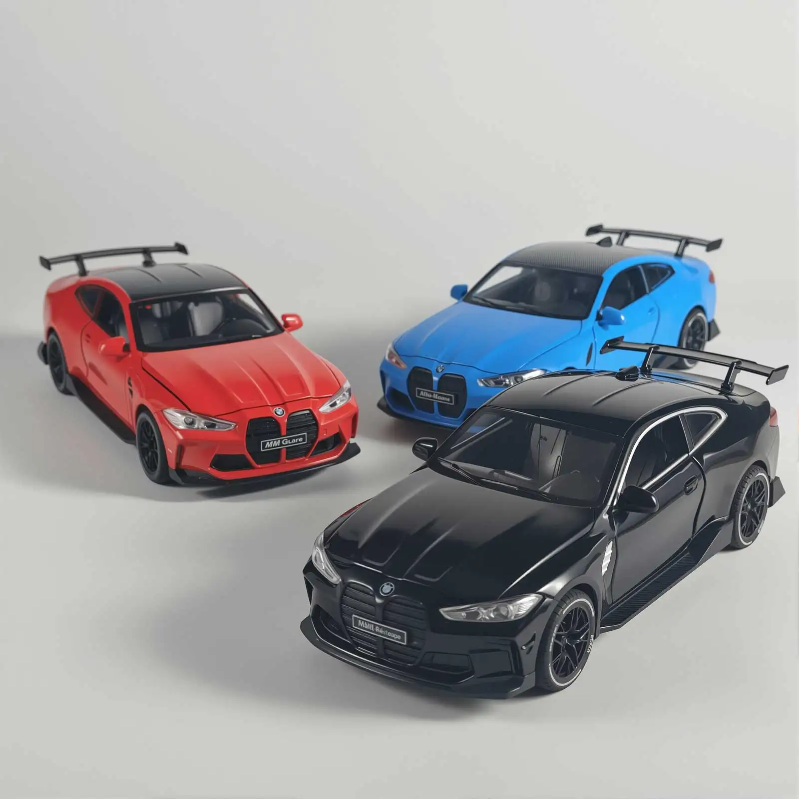 미니어처 1:32 BMW M4 쿠페 스포츠카 합금 다이캐스트 금속 모델 시뮬레이션 랠리카 장난감 사운드 라이트 포함 고급 선물 남자아이용