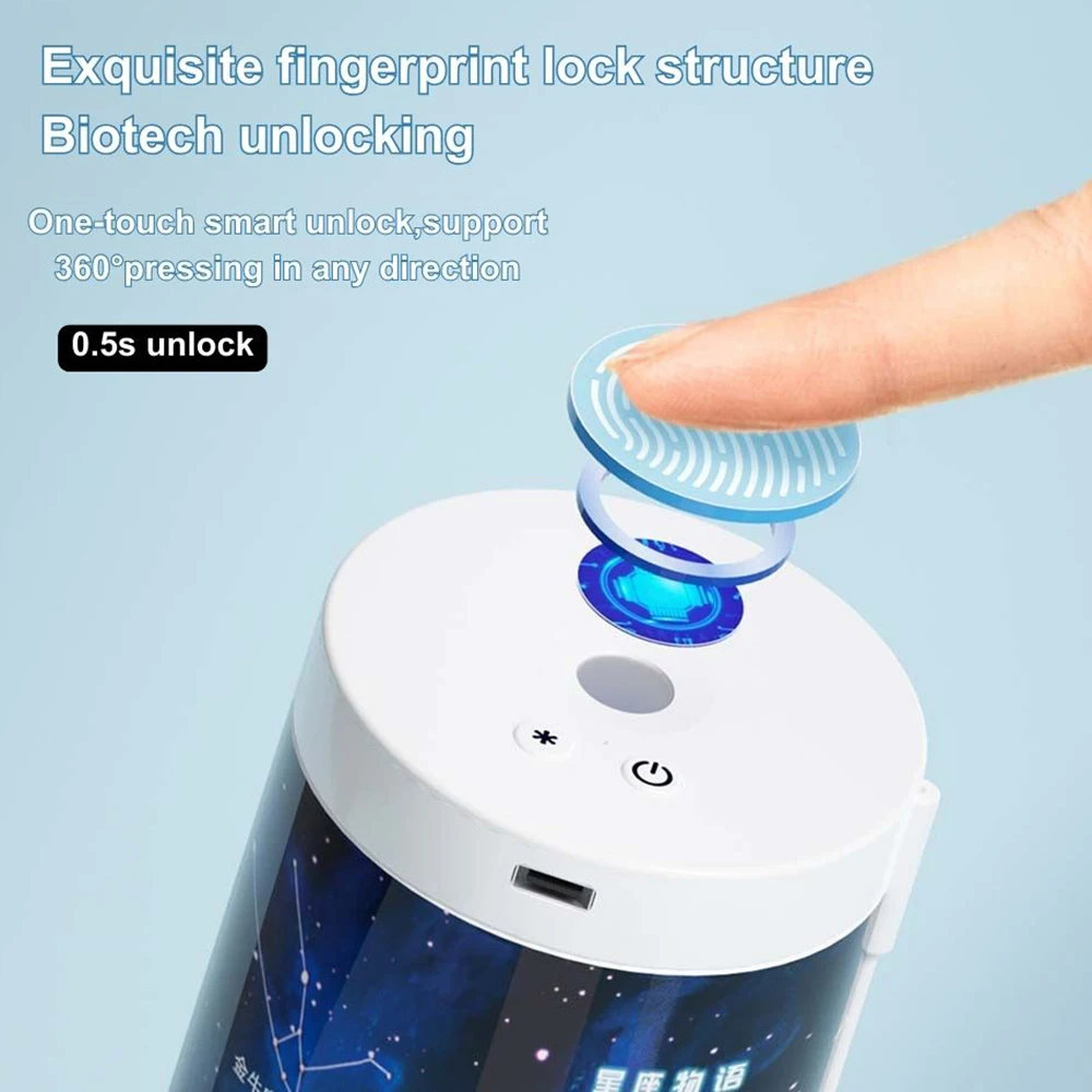 NBX Pencil Cases Fingerprint Password Lock Pencil Case Organizer Double Layer with Mirror Erasable Notepad Calculator for Kids