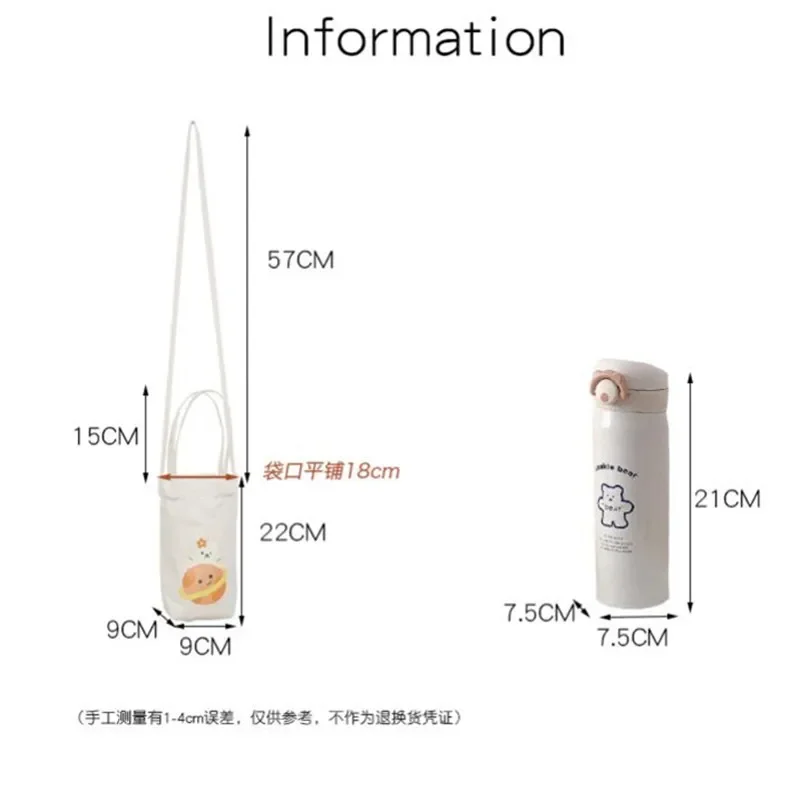 Canvas Bucket Small Tote Bag, Cute Cartoon Mini Crossbody Bags for Women Girls Carrying, Kettle, Water Cup, Umbrella, Phone Bag