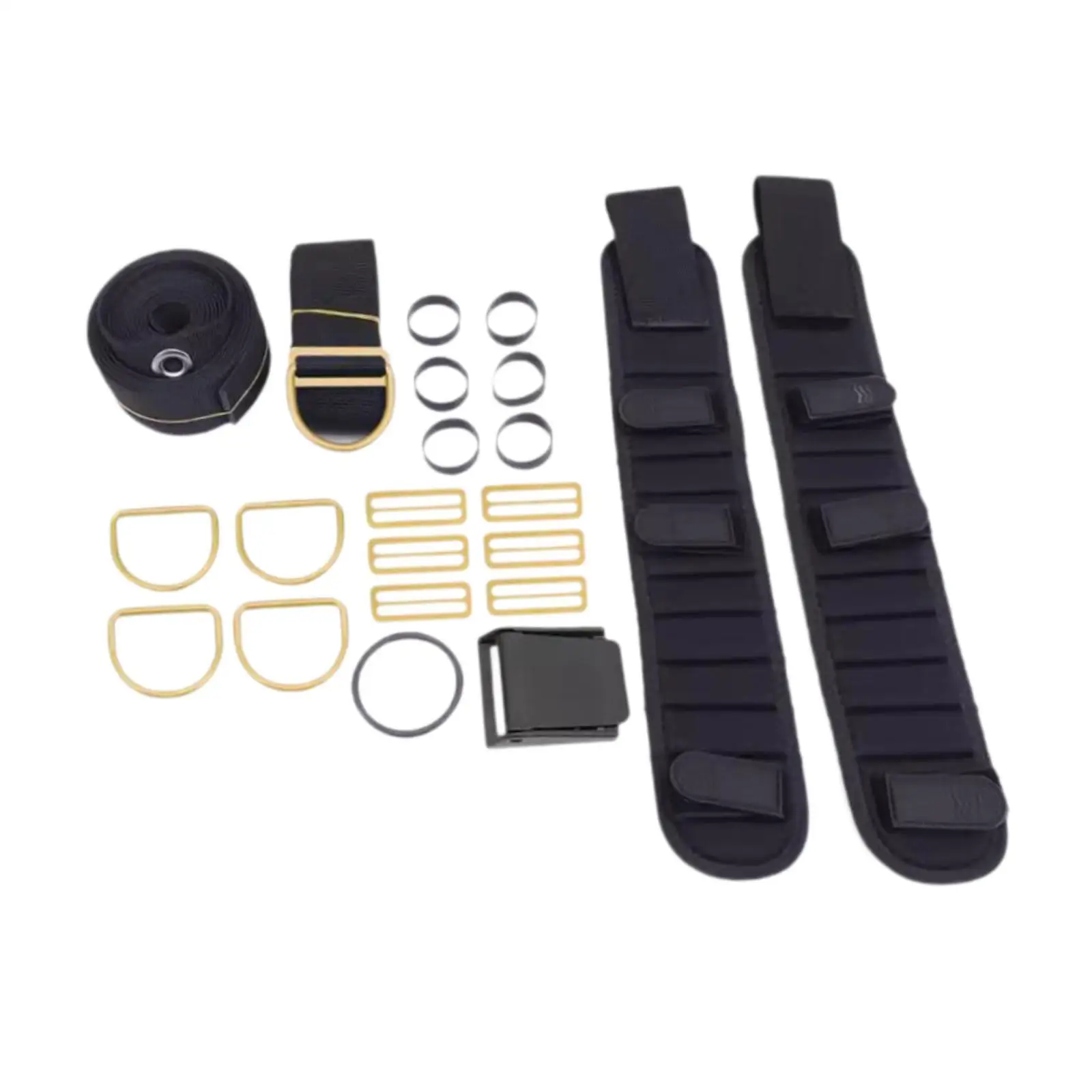 

Scuba Dive Backplate Harness Webbing Keeper Diving Carrying Harnes Rubber Loops