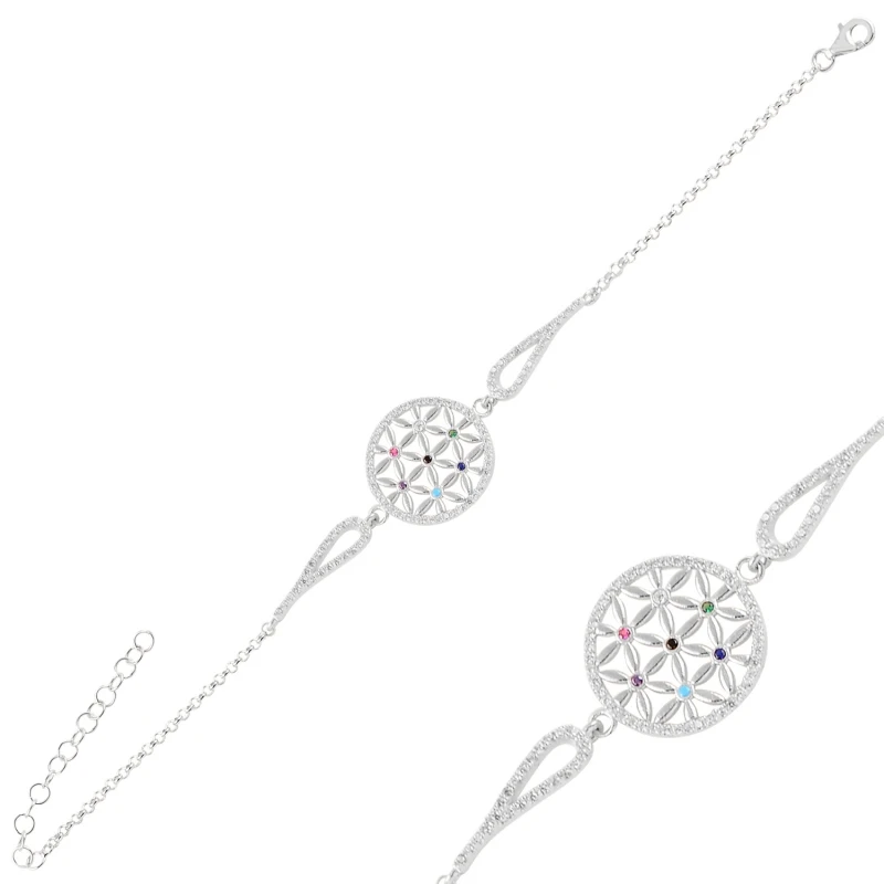 

Серебряный браслет с искусственным цирконием