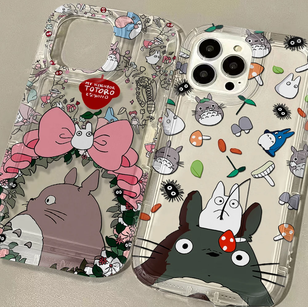 Charming Totoro Anime Clear Phone Case