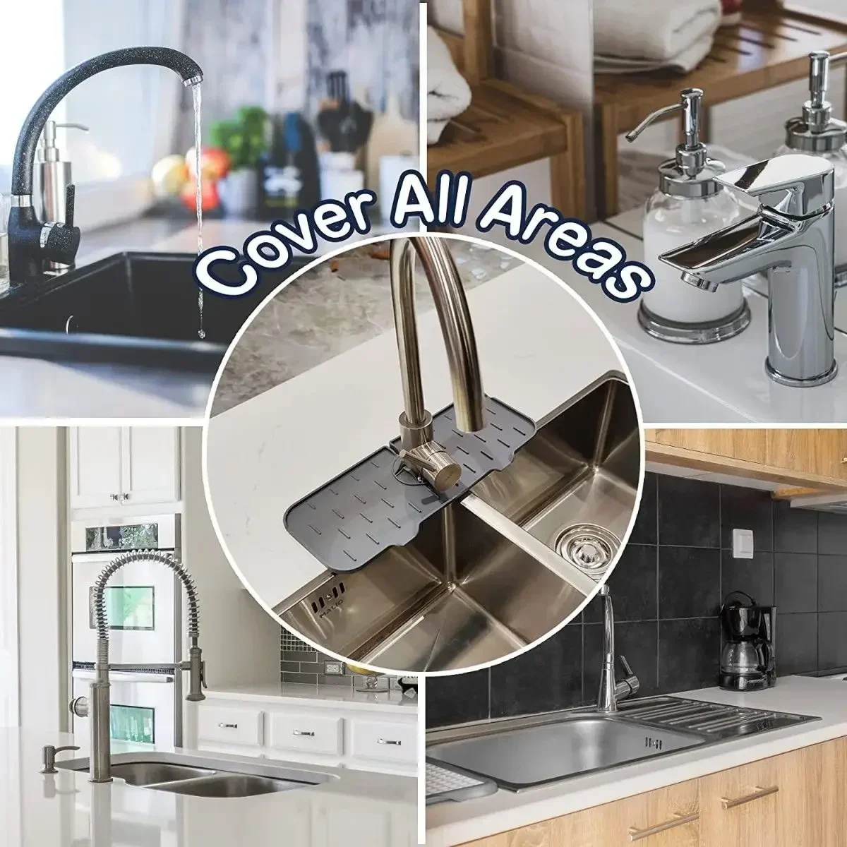 Kitchen Utensils Silicone Rack Kitchens Accessories Tray Storage Guard Sink Box Bathroom Faucet Utensil Mat Sponge Splash