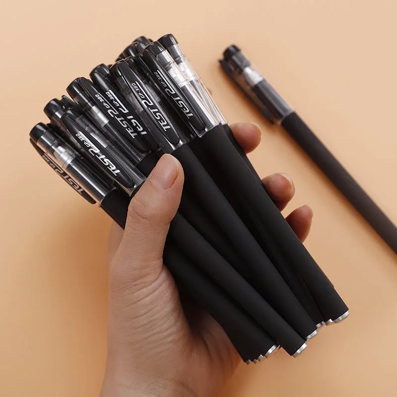 Set di 10 Penne Gel 0.5mm Inchiostro Nero Ricaricabile Punta a Proiettile per Scuola e Ufficio Accessori di Cancelleria Kawaii - immagine 2