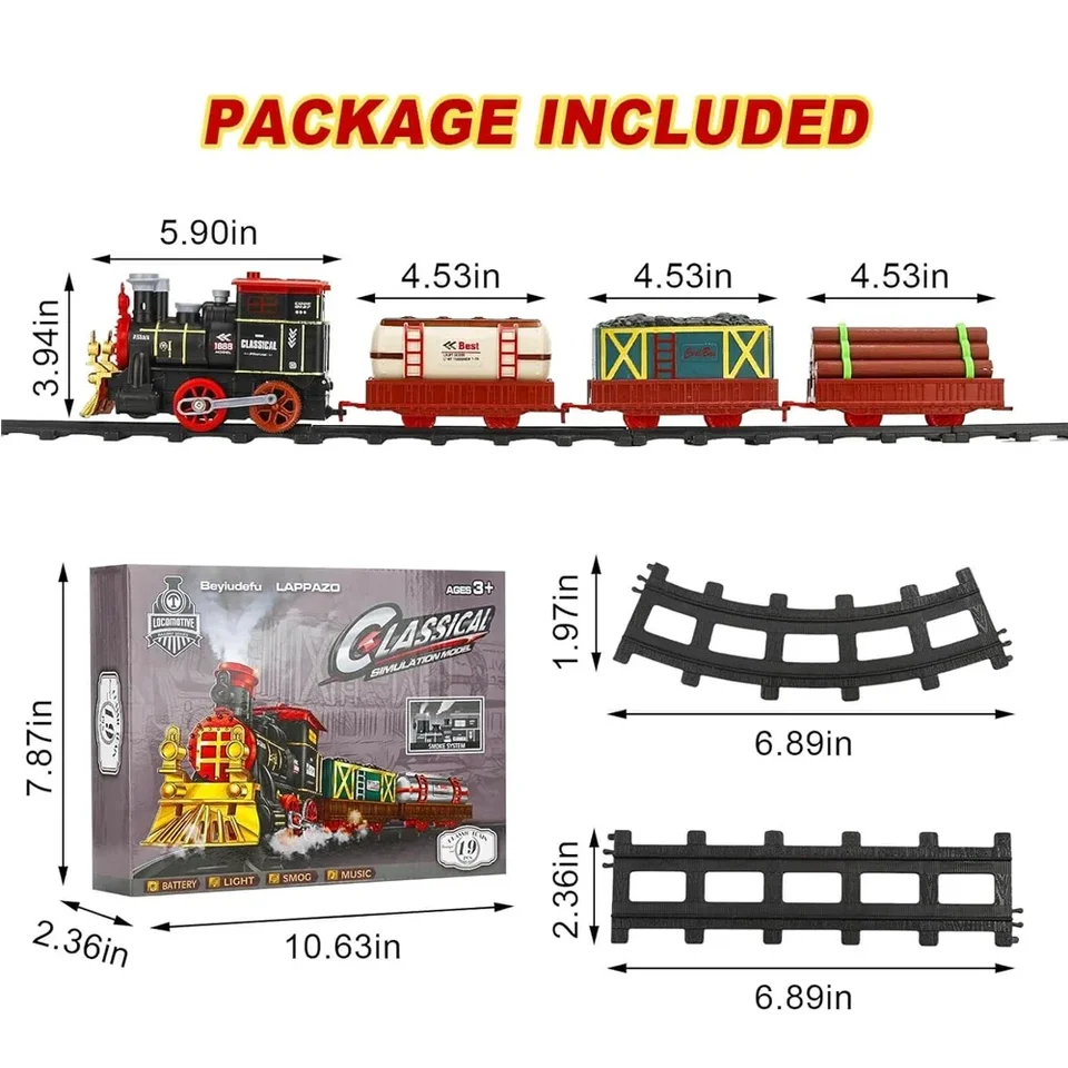 Elektrische Kersttrein - Geluid En Licht - Trein Kerstversiering Met Geanimeerde Wagon En Kerstman Boom Rails