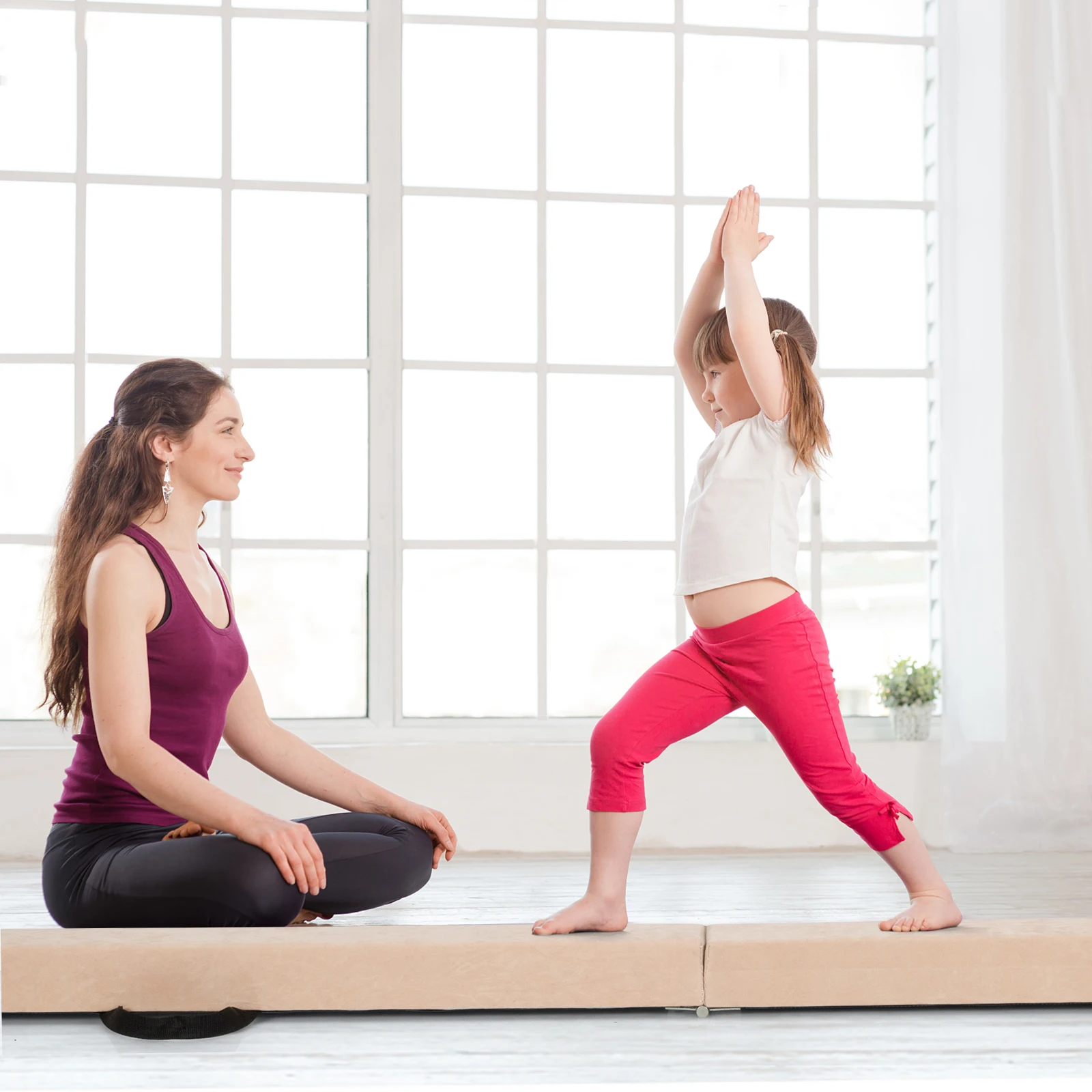 7FT Folding Gymnastic Beam Portable Floor Balance Beam w/Handles for Gymnasts 4