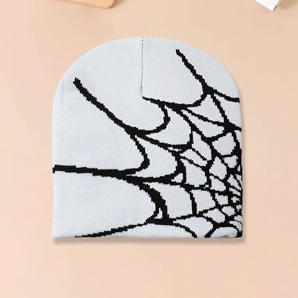 1pc Spiderweb Pattern Knitted Beanie Hat For Men Multi Colored Fashionable Warm Hat Suitable For Autumn And Winter Knitted Hat Knitted Cap Knitted Beanie Embroidered Beanies Skullies Beanies Cotton Beanie Fashion Beanies