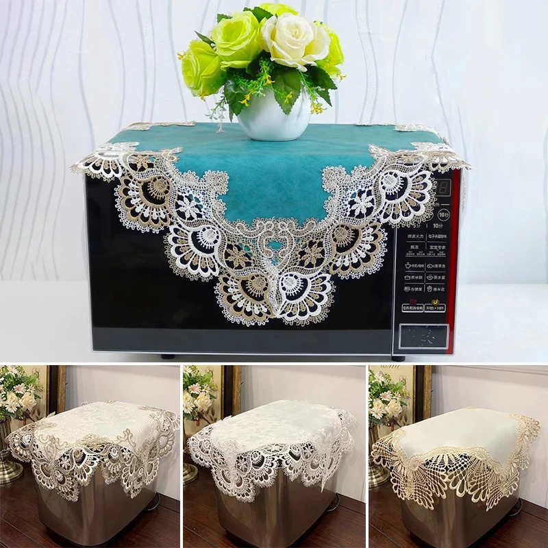 Embroidered Tablecloth European Bedside Table Cover Table Flag TV Cabinet Decoration Lace Microwave Tablewares Dust Cover
