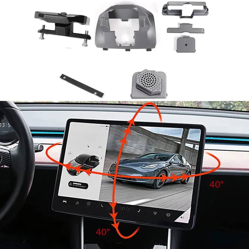 

Screen Swivel Tilt Mount For Tesla Model 3 Model Y 2017-2023Car 4 Direction Central Control Screen Display Rotation Bracket GPS