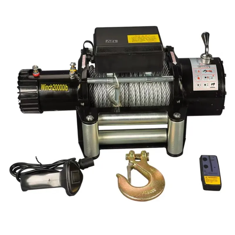 12V 13500lbs 전동 윈치 (합성 로프 포함)