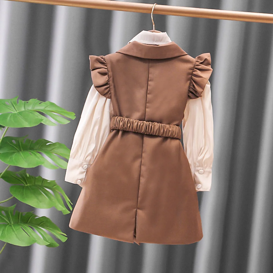 fat kid suit Kids Clothes Girls Dress + Vest Girl Clothes Spring Autumn Clothes For Girls Casual Style Kids Tracksuit children's clothing sets boy