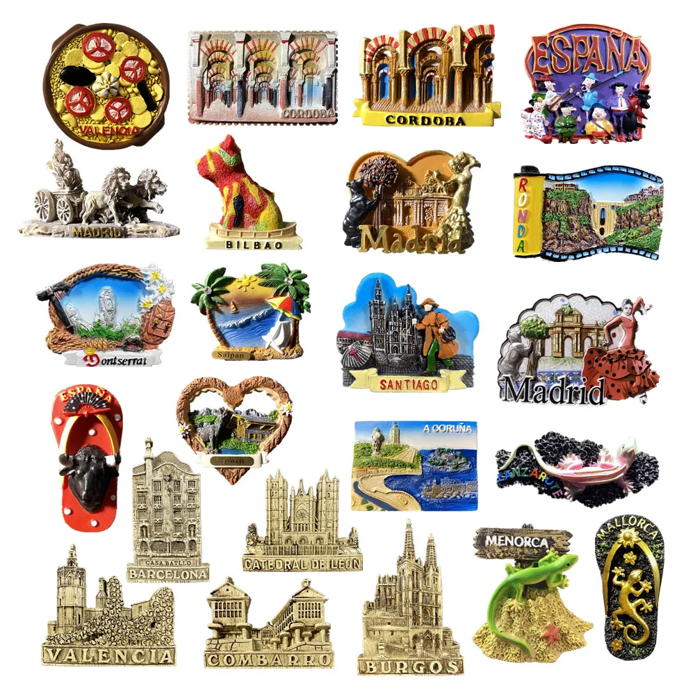 

Spain 3D Resin Refrigerator Magnet Tourist Souvenirs Stickers,Home & Kitchen Decoration Fridge Magnet Message Sticker