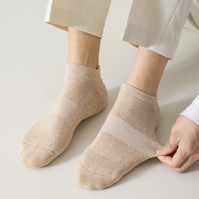 4/5 Pairs/Lot Men Sport Running Socks Mesh Breathable Low Cut Cycling Socks Breathable Causal Socks For Men