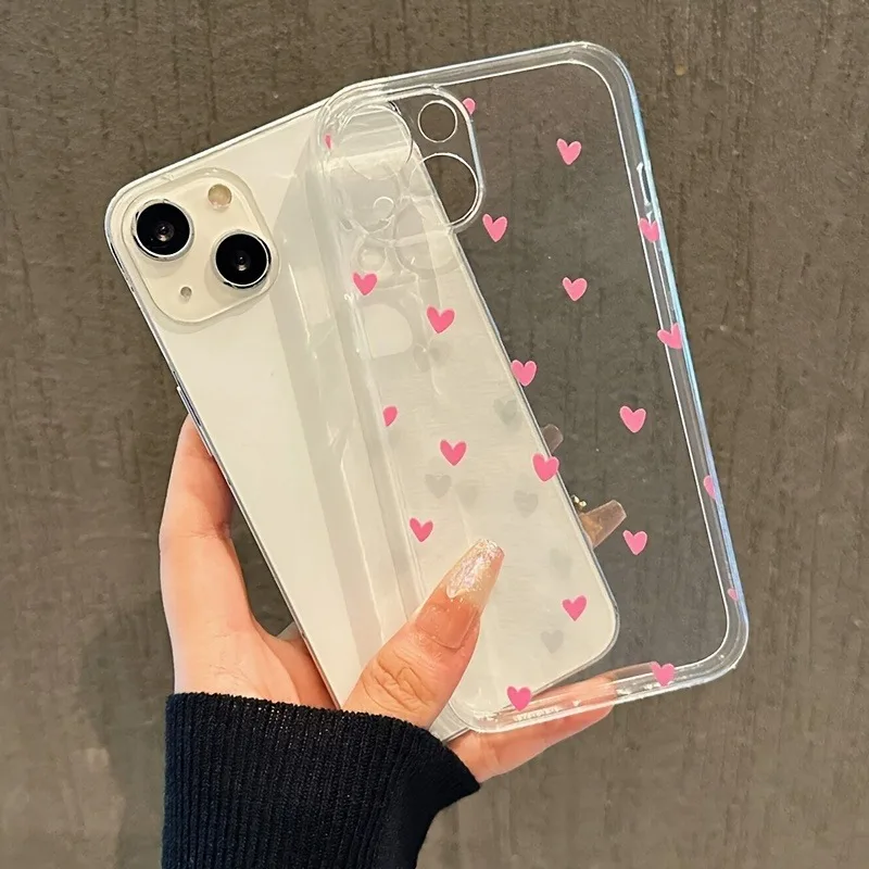 Pink Little Love Heart Shockproof Soft Phone Case Cover
