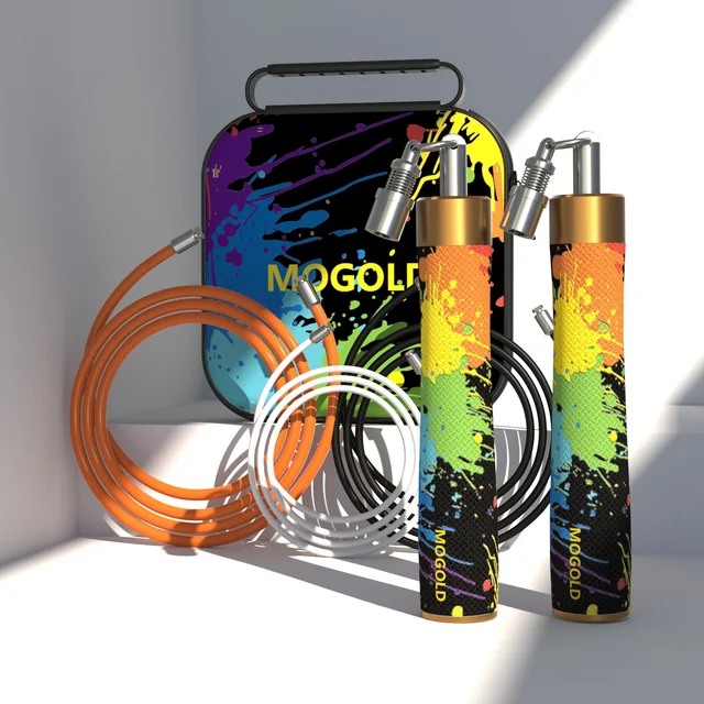 MOGOLD Graffiti Design Skipping Rope – Triple Ropes (4.0/6.0/8.0 mm), Freely Interchangeable & Portable Fitness Tool 6