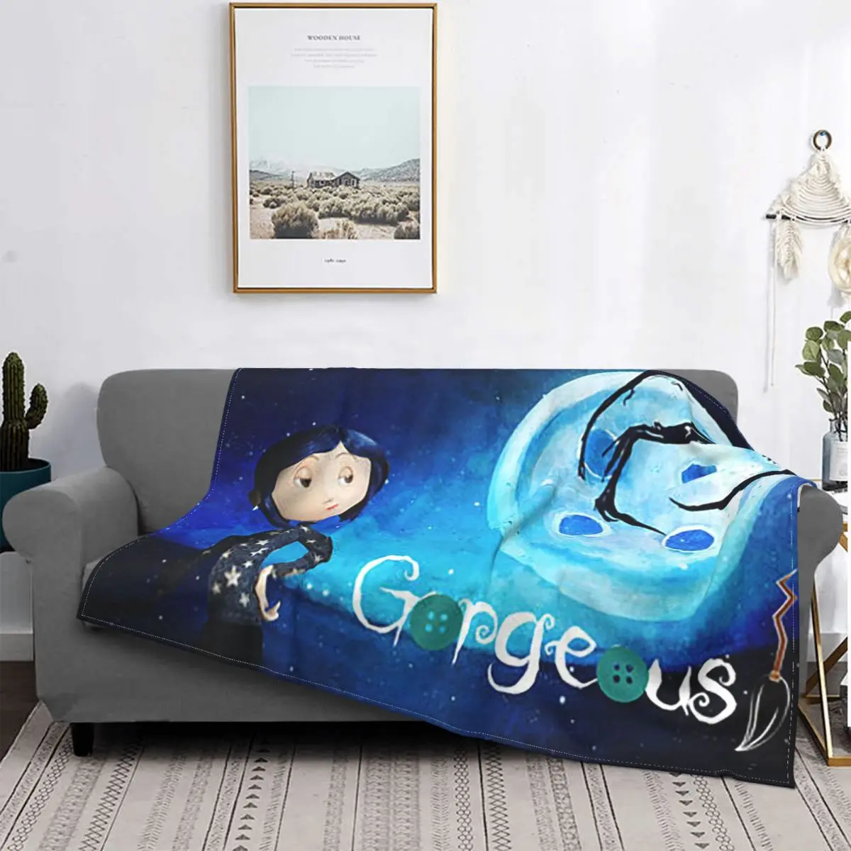 Одеяло для девушек Coraline флисовое многофункциональное мягкое покрывало с принтом