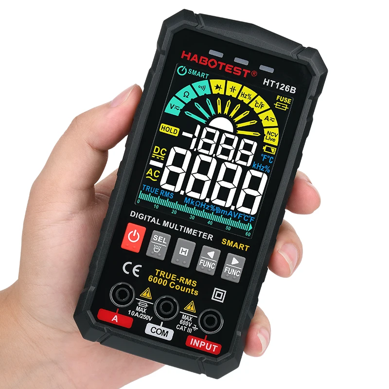 HABOTEST BSIDE Generation Multimeter Digital Professional AC DC TRMS Voltage Current Ohm 60mF Hz DIY Electrician Meter Tester
