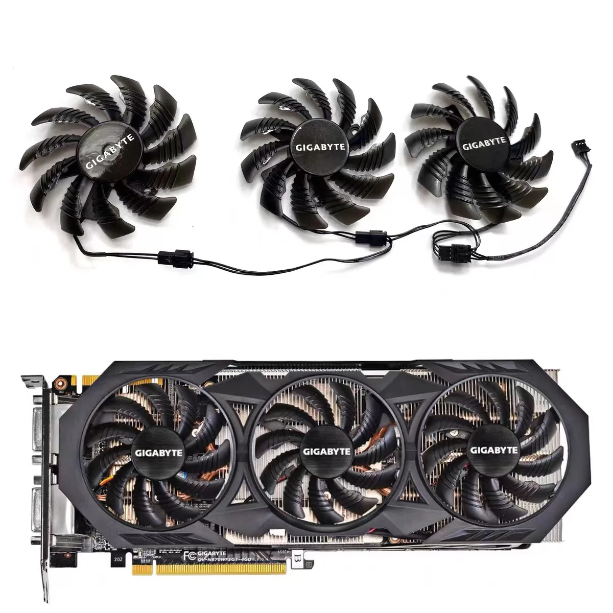 Nuova Ventola Gpu 3Pin 75Mm Dc 12V 0.25A Per Scheda Grafica Gigabyte Gtx 970 Windforce G1 R9-280X Gv-R928Xwf3-3Gd Gv-R928Xoc