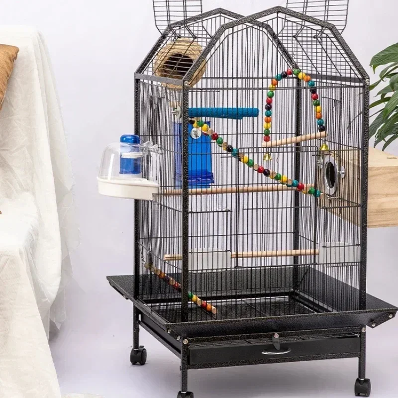 Luxury Large Villa Bird Cages Parrot Canary Breeding Metal Bird Cages Budgie Pet Hut Quail Jaula Pajaros Pet Products WZ50BC
