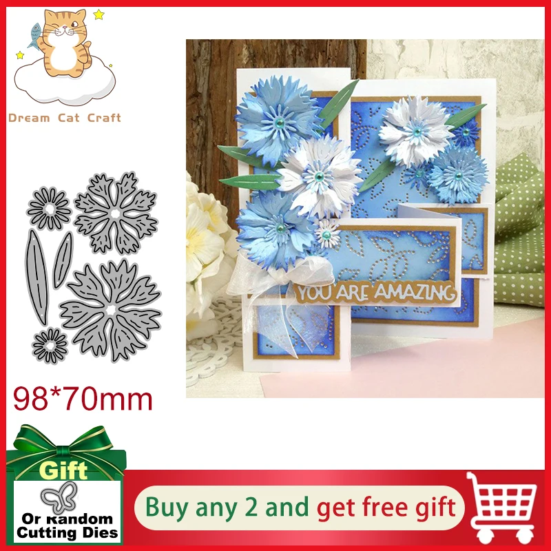 Plant Cornflower Flowers Metal Cutting Dies Embossing Folders For Card Making Crafts Diy Scrapbooking Accessories Die Cutter New