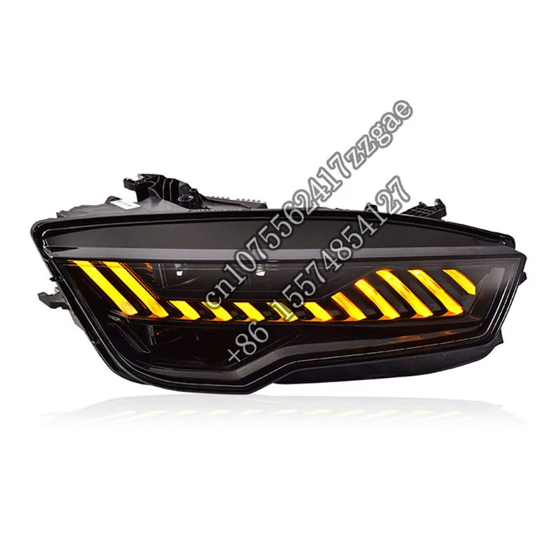 SJC Auto for  A7 Headlights Assembly 2011-2018 Retrofit RS7 Style Daytime Running Light LED Lens Streaming Turn Signal