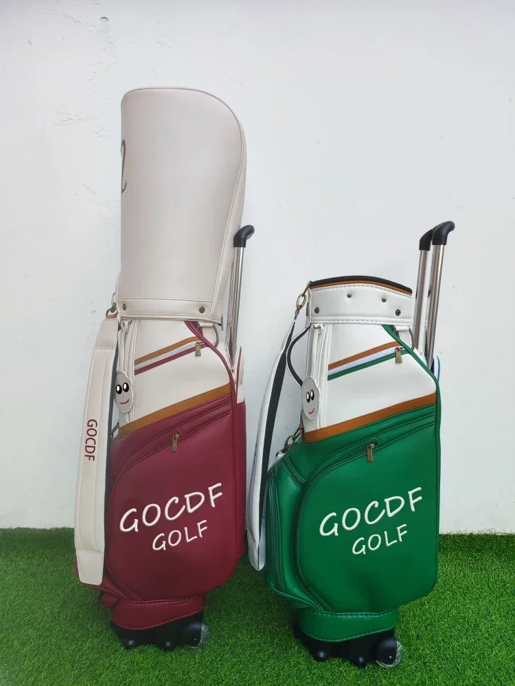 

2024 New Golf Bag Fashion Pu Golf Caddie Bag 골프백
