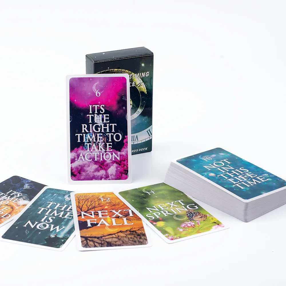 Mystical Timing Oracle 60Cards 10.3*6Cm Time Frame Twin Flame Tarot Deck Cosmic