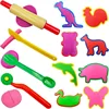 Various Plastic Dough Tools Plasticine Accessories Toys for Kids Animal Molds Rolling Pins Cutting Playdough Molds Puzzle Toys 5