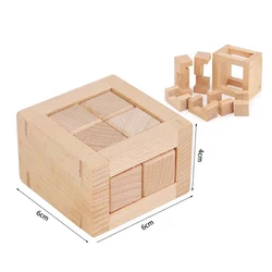Educational Wooden Puzzle Cube - Brain Teaser IQ Challenge and Creative Gift (Breakout 2)