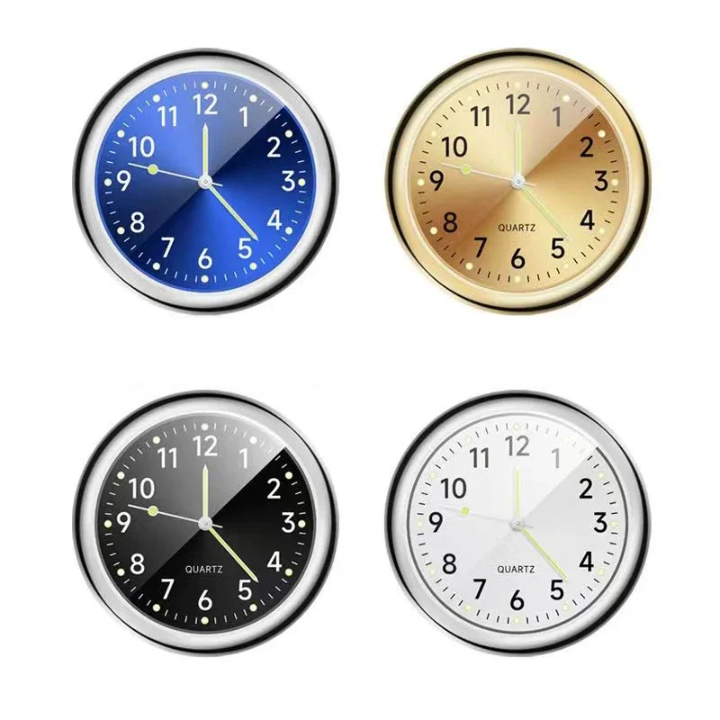 Mini 40mm Car Clock Interior Parts Universal Model Auto Gauges Air Outlet Luminous Alloy Quartz Watch Car Interior Decorations