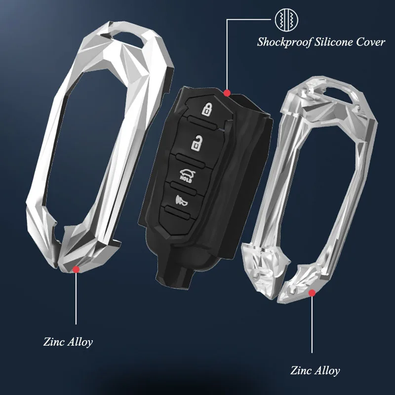 Premium Silicone Smart Key Case Cover - 3/4 Button Protection for Hyundai and Kia Vehicles